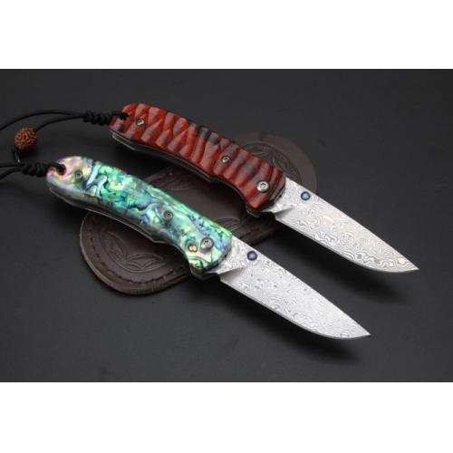 Ronin Damascus Folding Knife