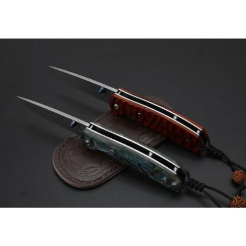 Ronin Damascus Folding Knife