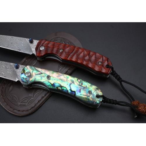 Ronin Damascus Folding Knife