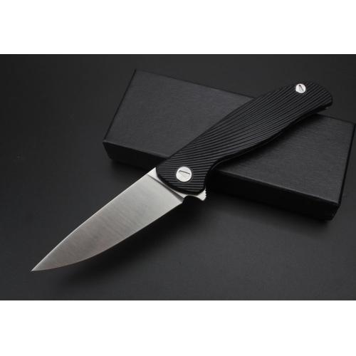 Bear Head Gen 2 Folding Knife (Steel Handle + G10) with Black Handle