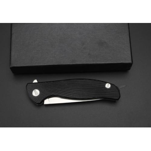 Bear Head Gen 2 Folding Knife (Steel Handle + G10) with Black Handle