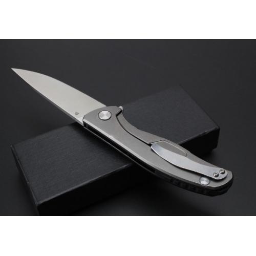 Bear Head Gen 2 Folding Knife (Steel Handle + G10) with Black Handle