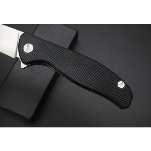 Bear Head Gen 2 Folding Knife (Steel Handle + G10) with Black Handle