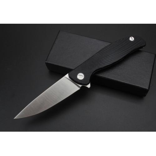 Bear Head Gen 2 Folding Knife (Steel Handle + G10) with Black Handle