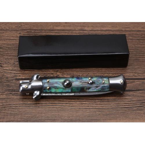 9-Inch AKC Italian Stiletto with Damascus Bayonet Blade