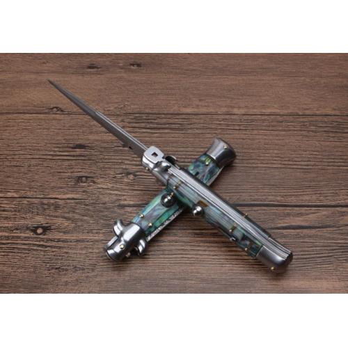 9-Inch AKC Italian Stiletto with Damascus Bayonet Blade