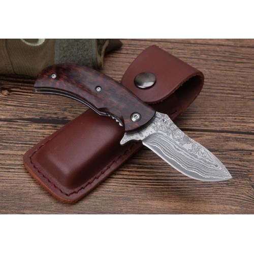 KJ-036 Snakewood Damascus Folding Knife