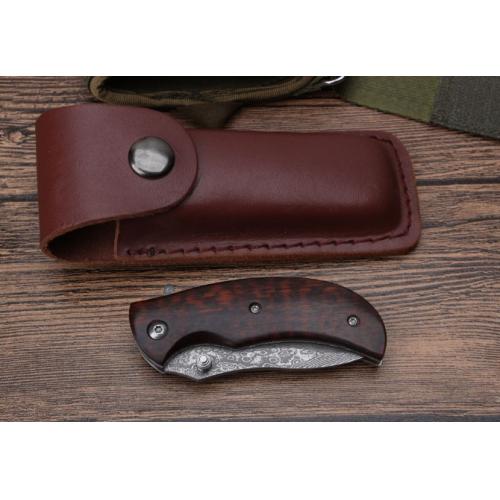 KJ-036 Snakewood Damascus Folding Knife