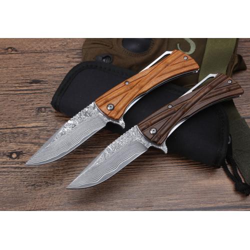 Microtech Damascus Quick-Open Folding Knife with Bearing System