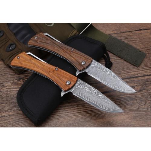 Microtech Damascus Quick-Open Folding Knife with Bearing System