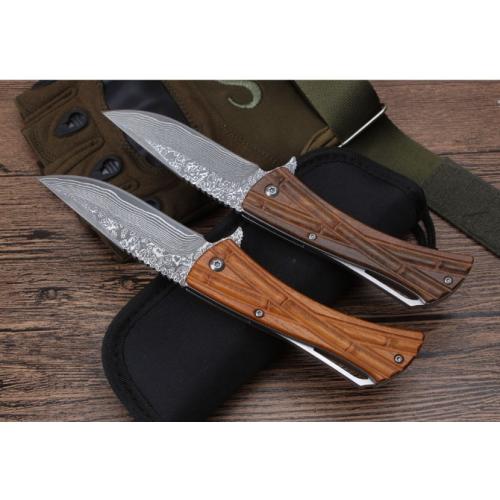 Microtech Damascus Quick-Open Folding Knife with Bearing System