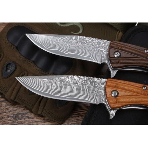 Microtech Damascus Quick-Open Folding Knife with Bearing System