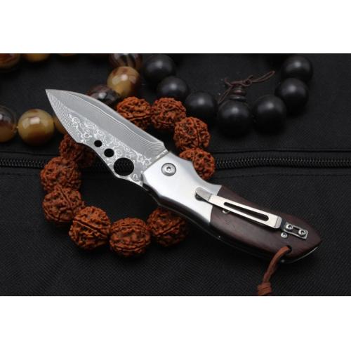 Falcon Damascus Steel Folding Knife