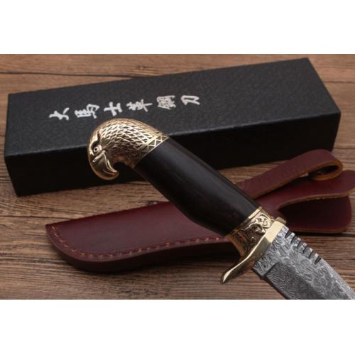 New Edition Damascus Steel Eagle Hunting Knife