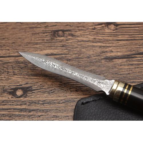 Ebony Damascus Tea Knife