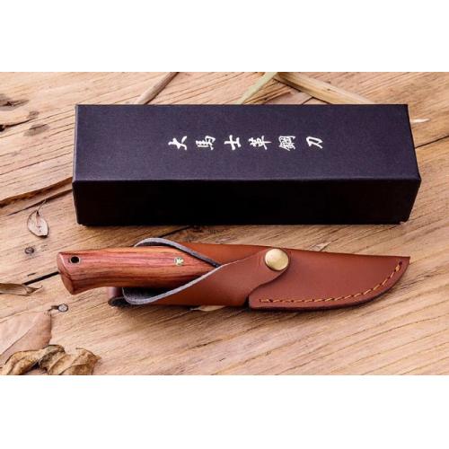 Polka Damascus Steel Fixed-Blade Knife