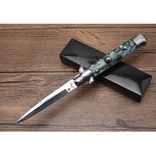9-Inch AKC Italian Stiletto Switchblade (White Steel)