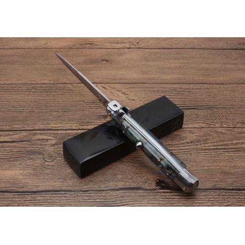 9-Inch AKC Italian Stiletto Switchblade (White Steel)