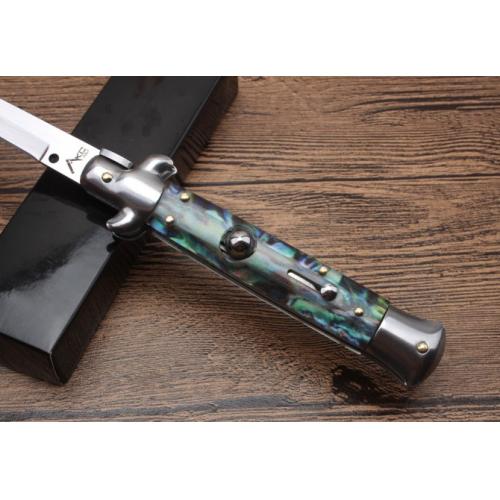 9-Inch AKC Italian Stiletto Switchblade (White Steel)