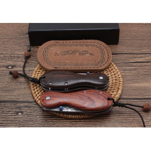 Mini Grenade Damascus Folding Knife