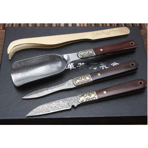 4-Piece Damascus Tea Knife Gift Set