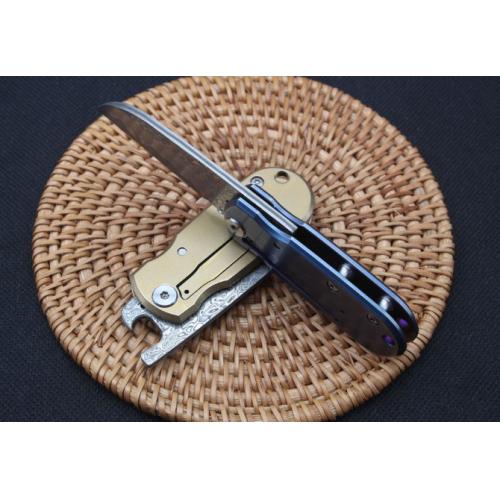 2018 Titanium Damascus Mini Grenade EDC