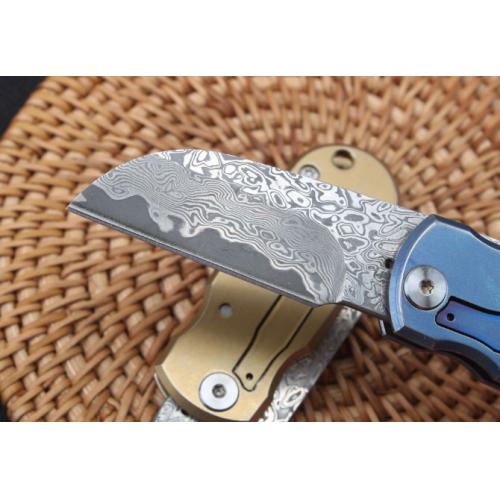 2018 Titanium Damascus Mini Grenade EDC