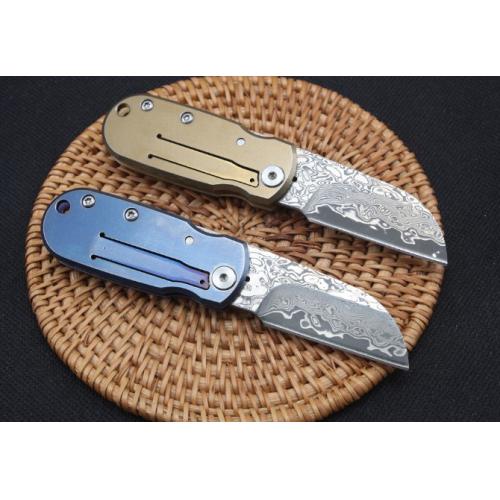 2018 Titanium Damascus Mini Grenade EDC