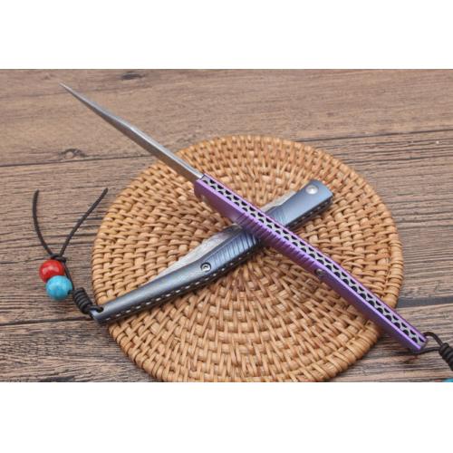 Water Wasp Damascus Folding Knife with Titanium Handle
