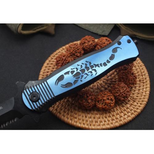 Black Scorpion Quick-Open Folding Knife