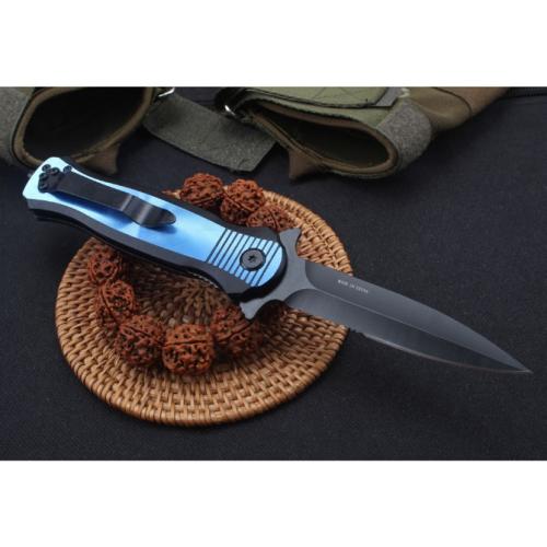 Black Scorpion Quick-Open Folding Knife