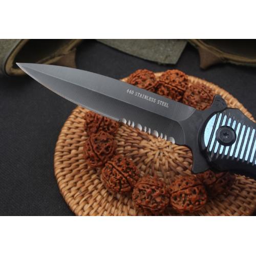 Black Scorpion Quick-Open Folding Knife