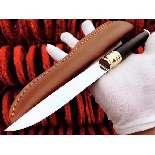 Korean-Style Small Hunting Knife with Ebony Handle