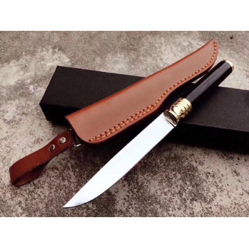 Korean-Style Small Hunting Knife with Ebony Handle