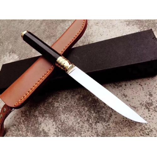 Korean-Style Small Hunting Knife with Ebony Handle