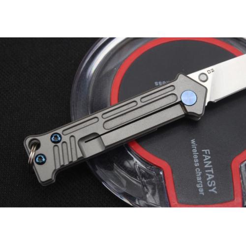 Harley Titanium Keychain Folding Knife (D2 Steel)