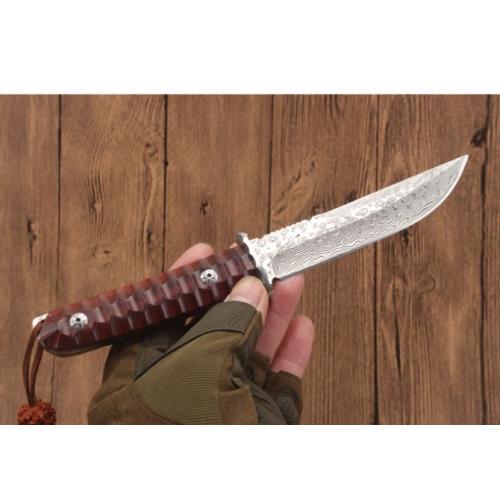 Round Tip Red Sandalwood Damascus Samurai Sword
