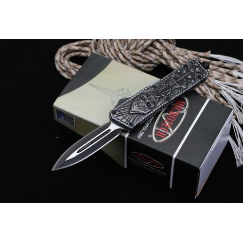 Microtech KG Evil God OTF Knife (Double-Edged, Black)
