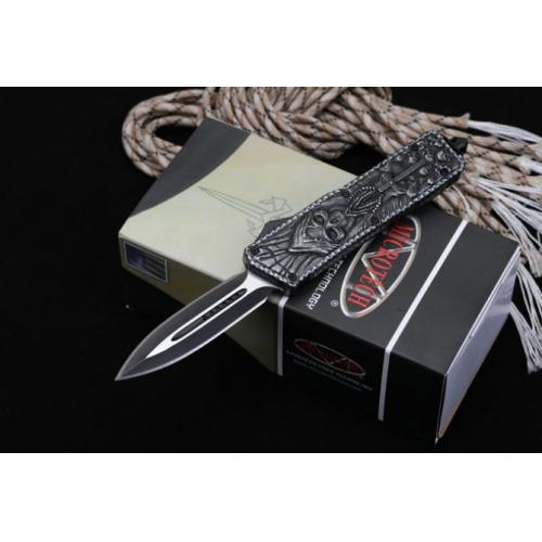 Microtech KG Evil God OTF Knife (Double-Edged, Black)