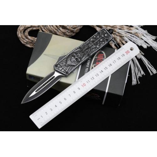 Microtech KG Evil God OTF Knife (Double-Edged, Black)