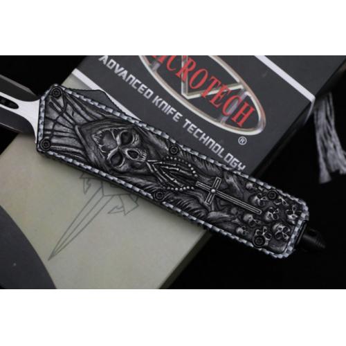Microtech KG Evil God OTF Knife (Double-Edged, Black)