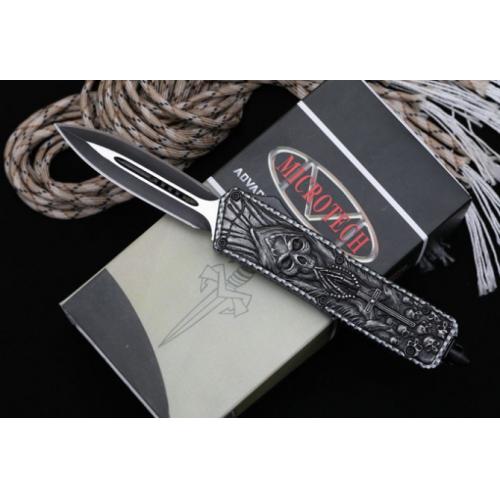 Microtech KG Evil God OTF Knife (Double-Edged, Black)