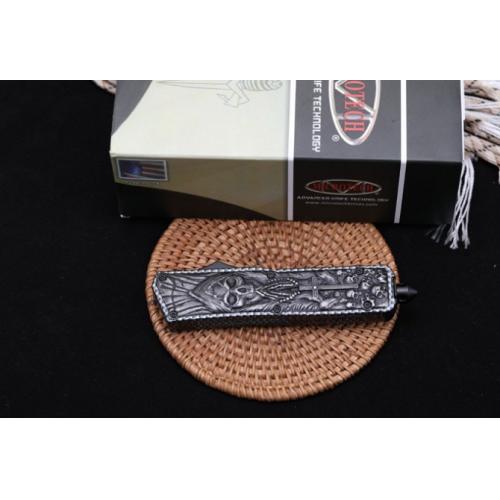 Microtech KG Evil God OTF Knife (Double-Edged, Black)