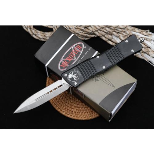 Replica Microtech Hellhound OTF Knife (Black Handle, Double Edge)
