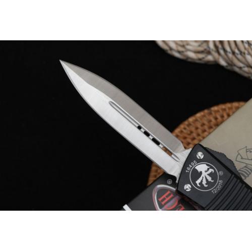 Replica Microtech Hellhound OTF Knife (Black Handle, Double Edge)