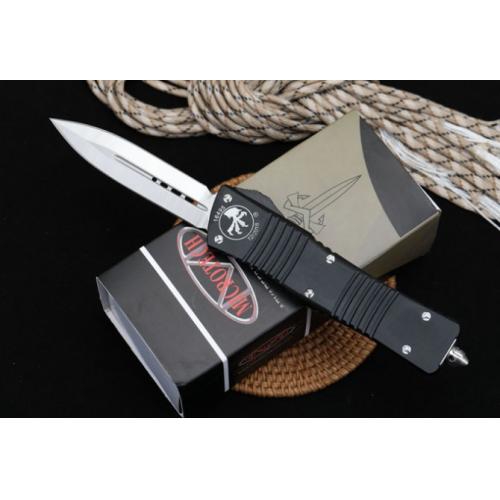 Replica Microtech Hellhound OTF Knife (Black Handle, Double Edge)