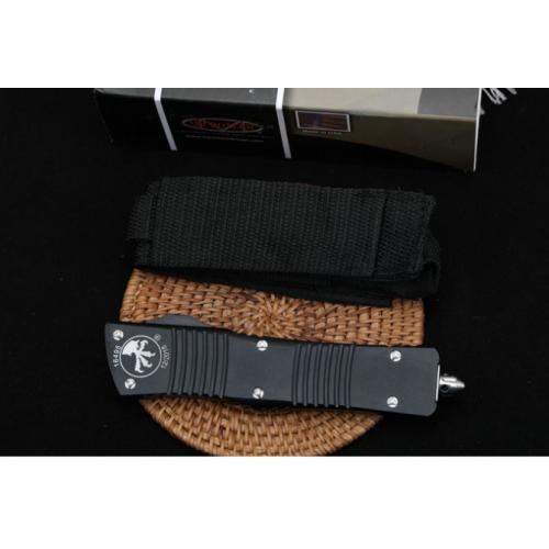 Replica Microtech Hellhound OTF Knife (Black Handle, Double Edge)