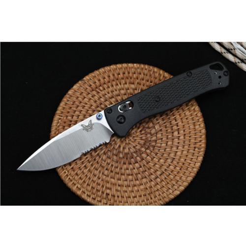 Introducing the New Butterfly 535 Folding Knife with a Black Handle and Partially Serrated Blade