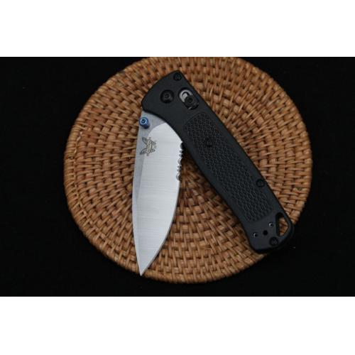 Introducing the New Butterfly 535 Folding Knife with a Black Handle and Partially Serrated Blade