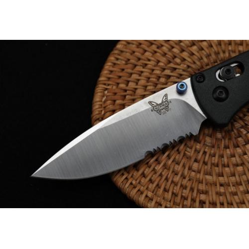 Introducing the New Butterfly 535 Folding Knife with a Black Handle and Partially Serrated Blade